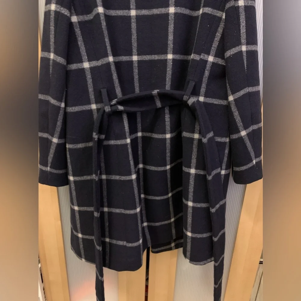 Ann Taylor wool blend windowpane coat Size MP - Picture 8 of 16